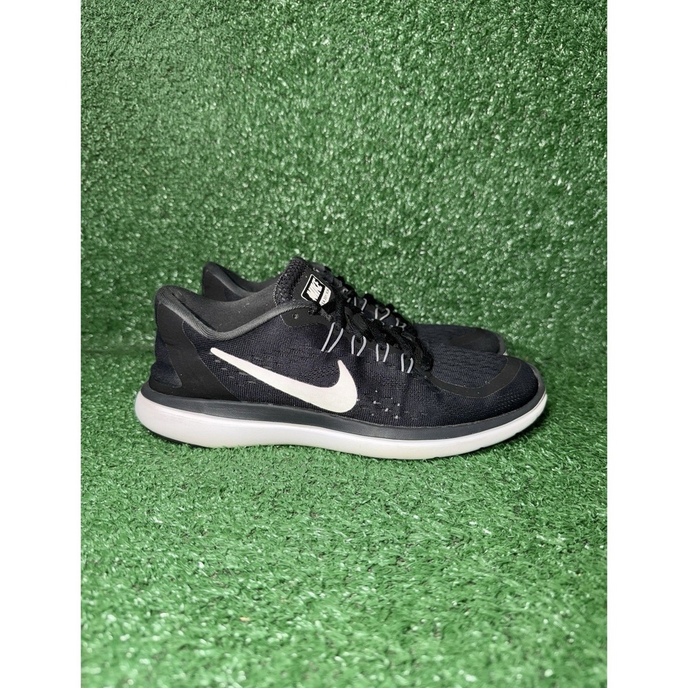 Nike Flex 2017 Run Women Size 8 Black White Running Shoes Comfort Casual Sneaker